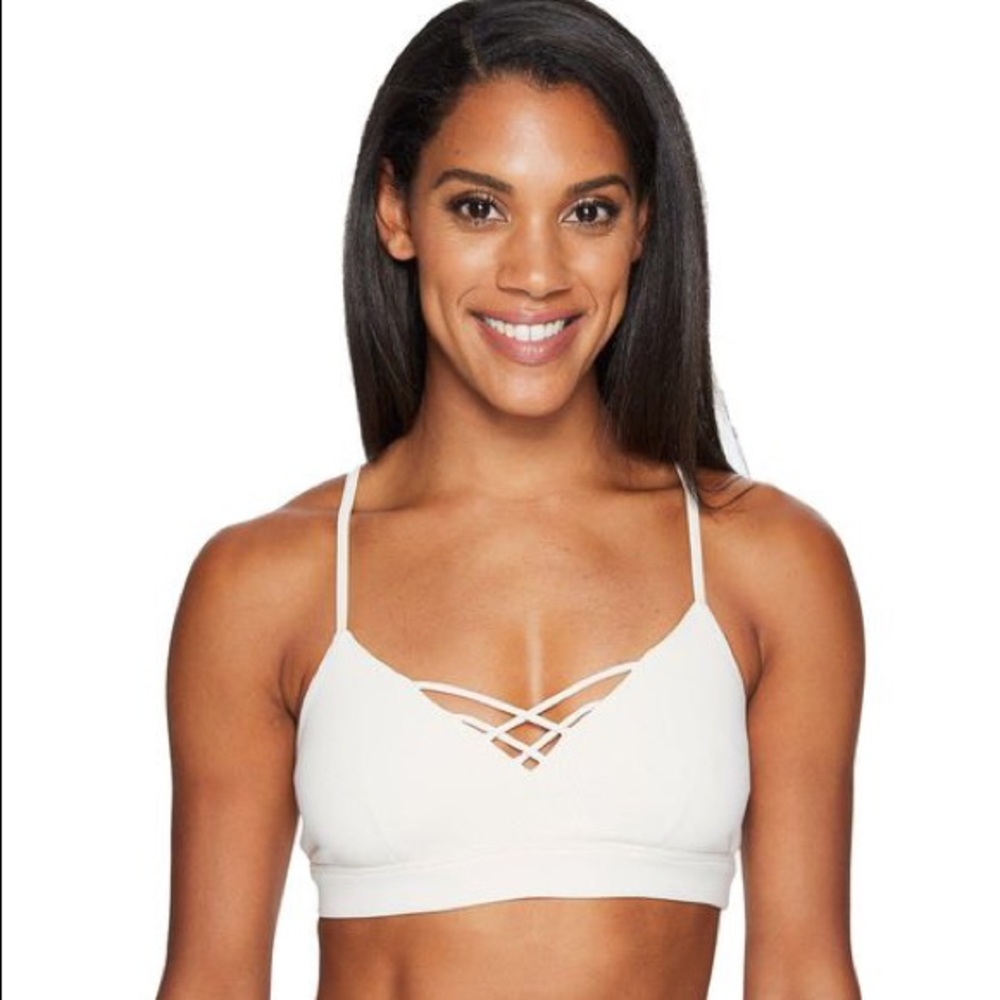 Alo Yoga interlace bra in white